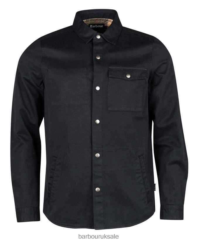 Mortan Overshirt Barbour Men R08LB6334 Clothing Black