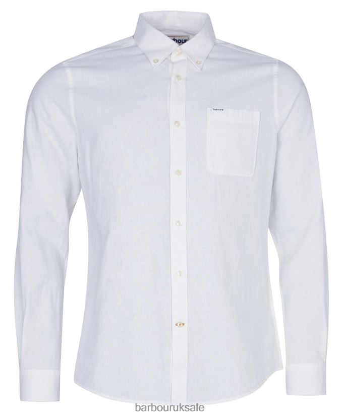 Nelson Tailored Shirt Barbour Men R08LB6327 Clothing White