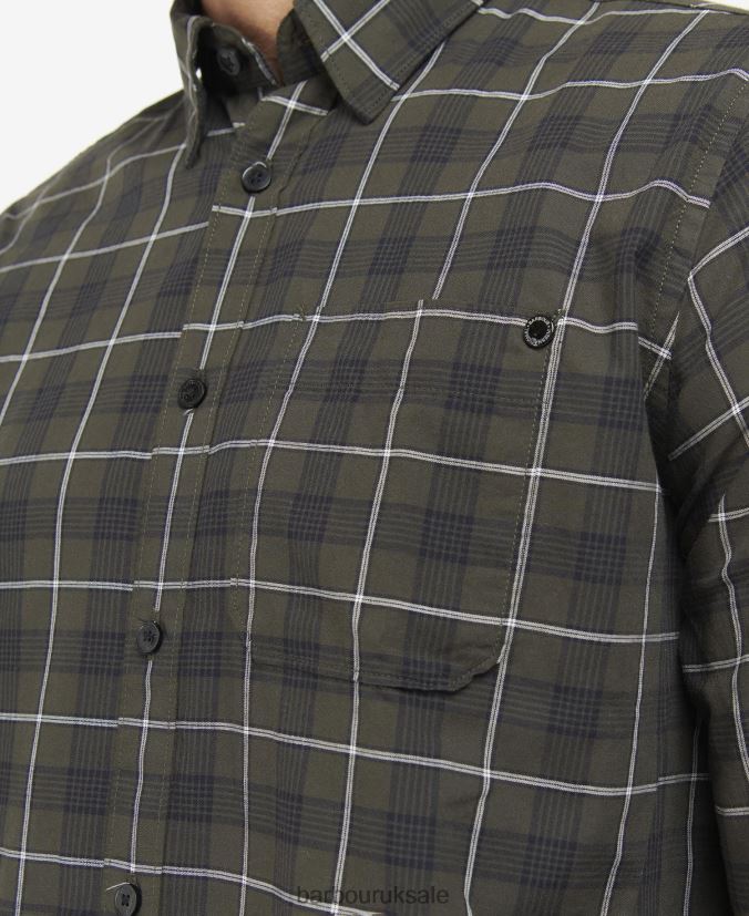 Payne Checked Shirt Barbour Men R08LB6455 Clothing Forest