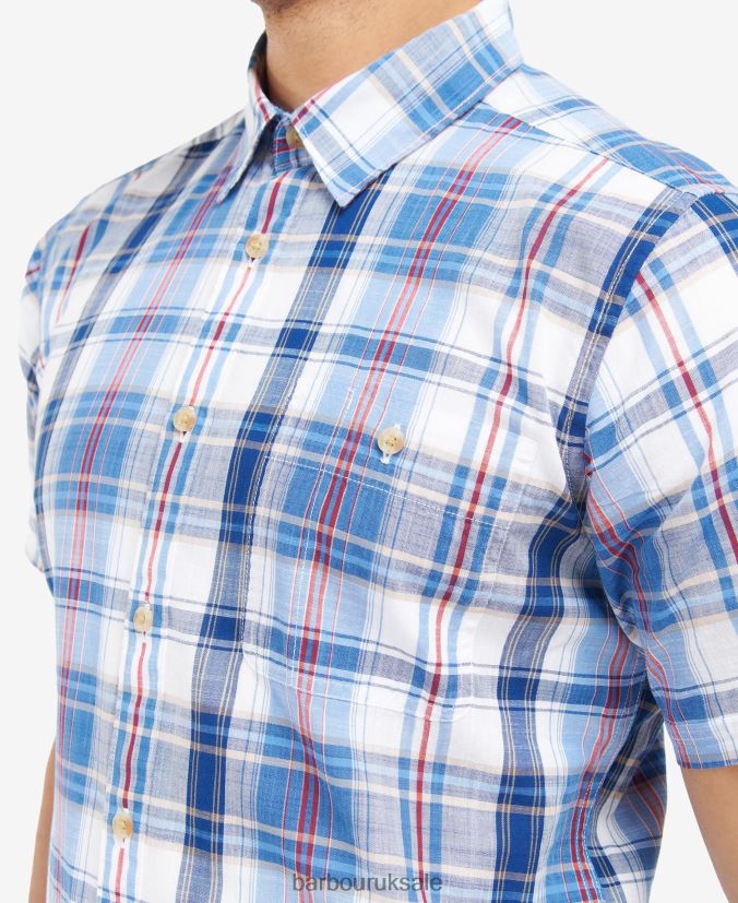 Ramelton Checked Shirt Barbour Men R08LB6475 Clothing Mid Blue