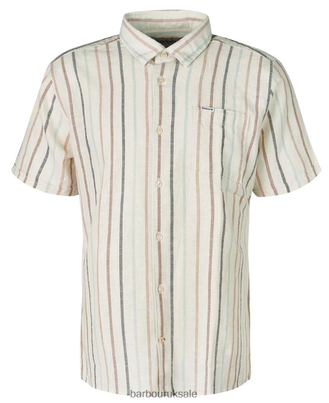 Roker Summer Shirt Barbour Men R08LB6292 Clothing Ecru