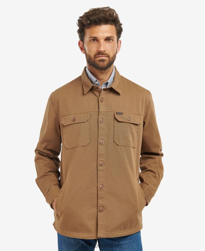 Rydale Overshirt Barbour Men R08LB6294 Clothing Dark Sand