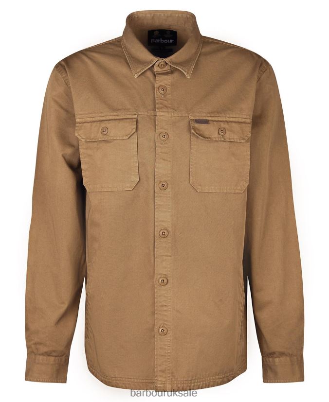 Rydale Overshirt Barbour Men R08LB6294 Clothing Dark Sand