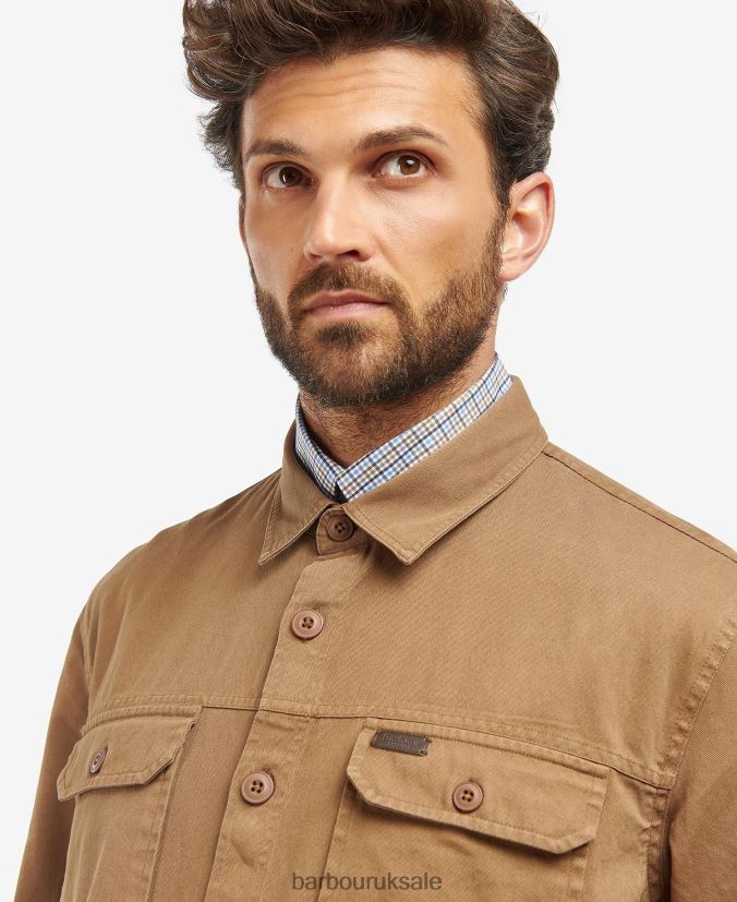 Rydale Overshirt Barbour Men R08LB6294 Clothing Dark Sand