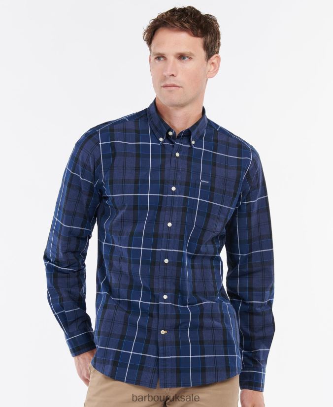 Sandwood Tailored Shirt Barbour Men R08LB6318 Clothing Inky Blue - Click Image to Close