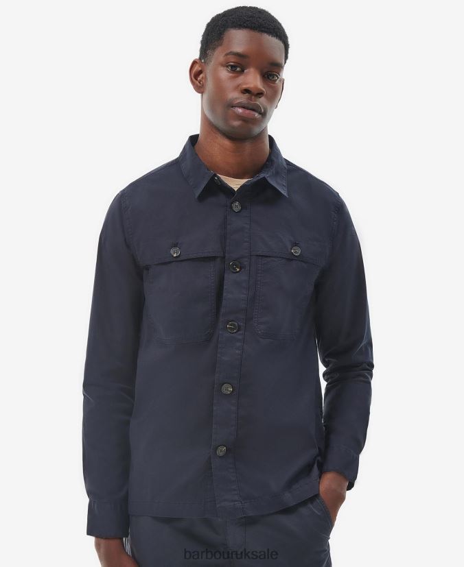 Sidlaw Overshirt Barbour Men R08LB6298 Clothing Classic Navy - Click Image to Close