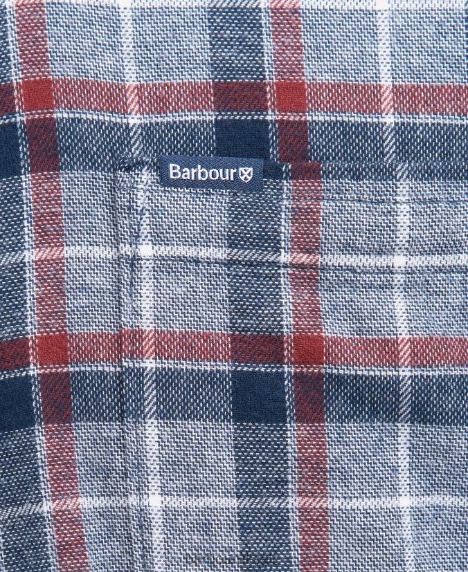 Spellman Tailored Shirt Barbour Men R08LB6524 Clothing Navy