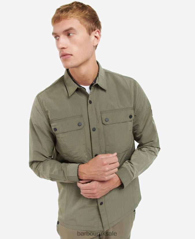 Spencer Overshirt Barbour Men R08LB6483 Clothing Dark Mushroom - Click Image to Close