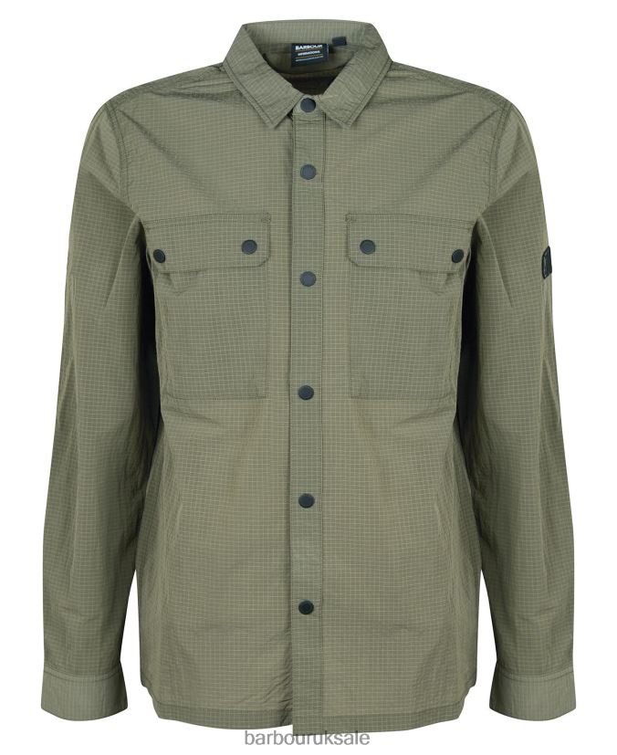 Spencer Overshirt Barbour Men R08LB6483 Clothing Dark Mushroom