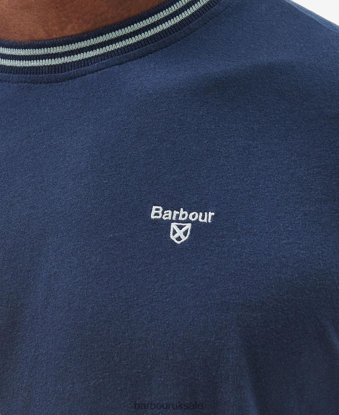 Austwick T-Shirt Barbour Men R08LB6760 Clothing Blue Chalk