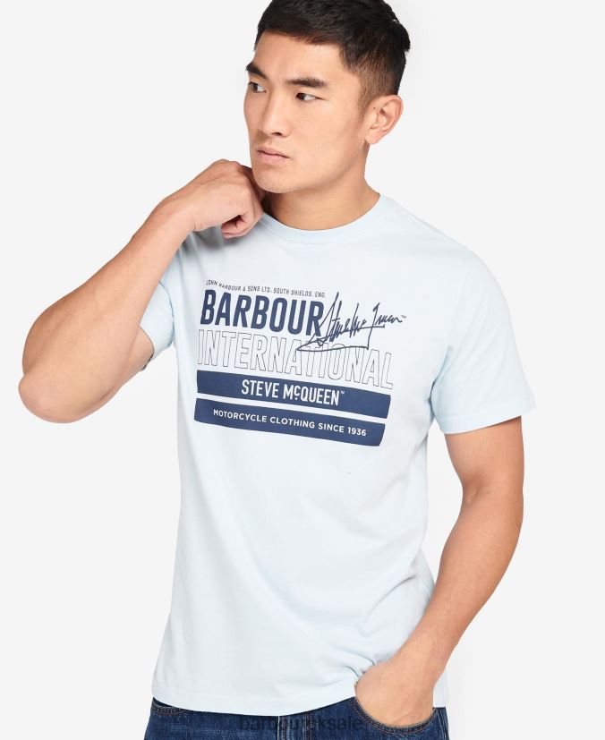 Barry Graphic T-Shirt Barbour Men R08LB6967 Clothing Insignia Blue - Click Image to Close