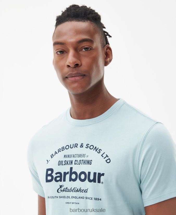 Brairton T-Shirt Barbour Men R08LB6757 Clothing Blue Chalk