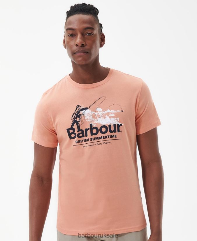 Cast T-Shirt Barbour Men R08LB6810 Clothing Faded Orange