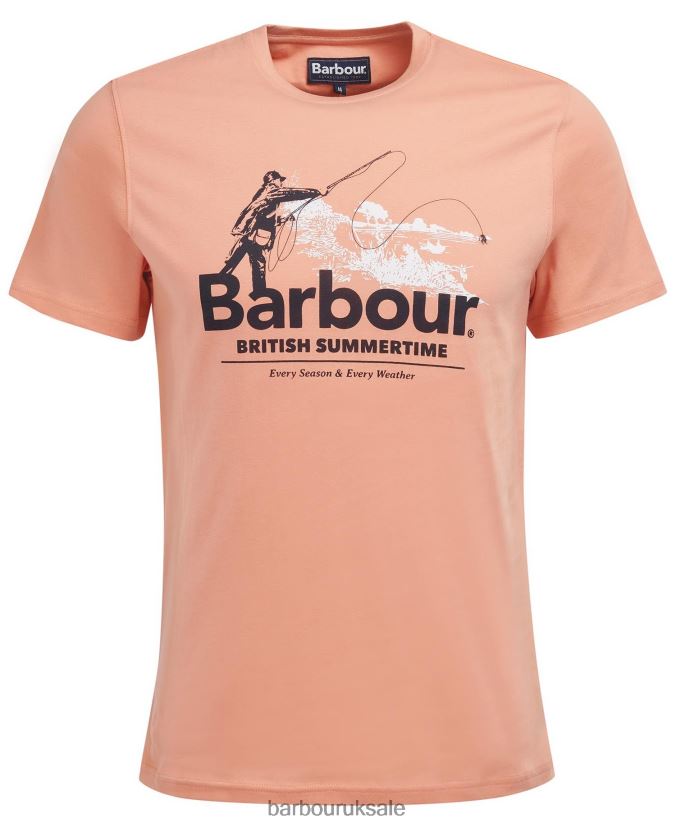 Cast T-Shirt Barbour Men R08LB6810 Clothing Faded Orange