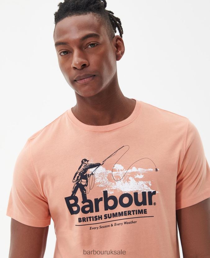 Cast T-Shirt Barbour Men R08LB6810 Clothing Faded Orange