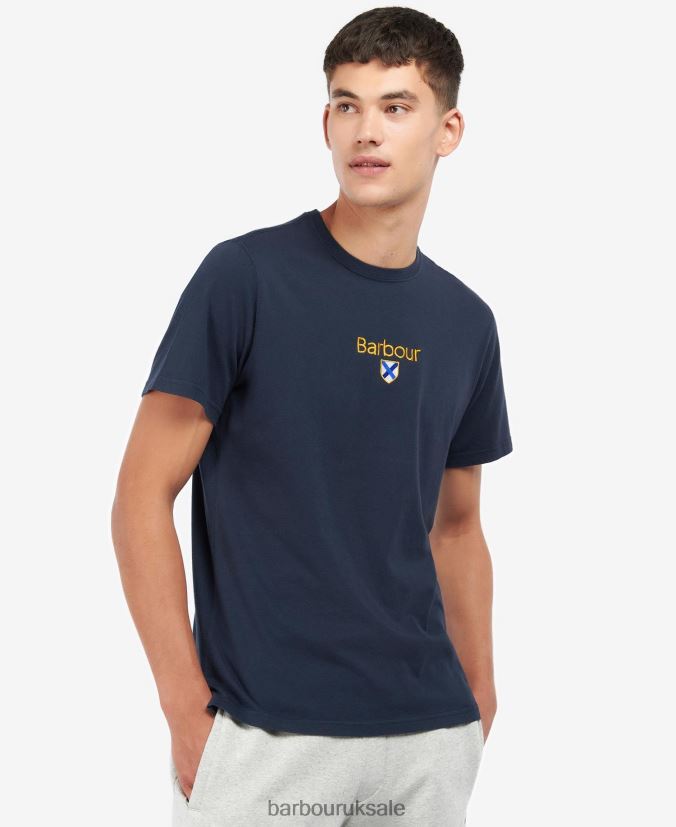 Emblem T-Shirt Barbour Men R08LB6863 Clothing Sunbleached Yellow - Click Image to Close