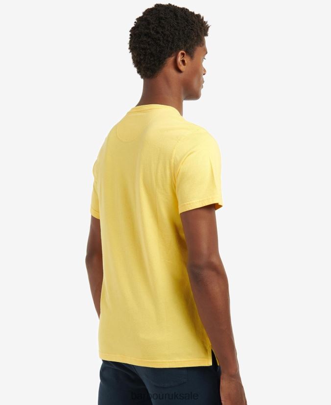 Emblem T-Shirt Barbour Men R08LB6931 Clothing Sunbleached Yellow