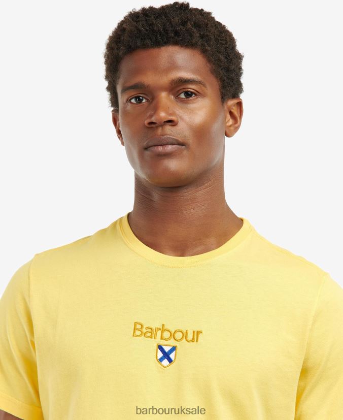 Emblem T-Shirt Barbour Men R08LB6931 Clothing Sunbleached Yellow