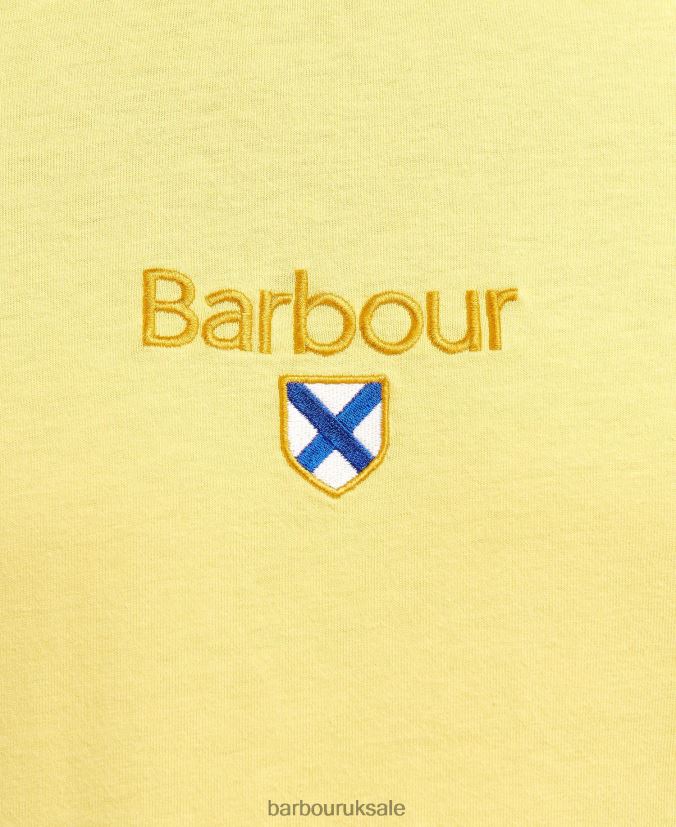 Emblem T-Shirt Barbour Men R08LB6931 Clothing Sunbleached Yellow