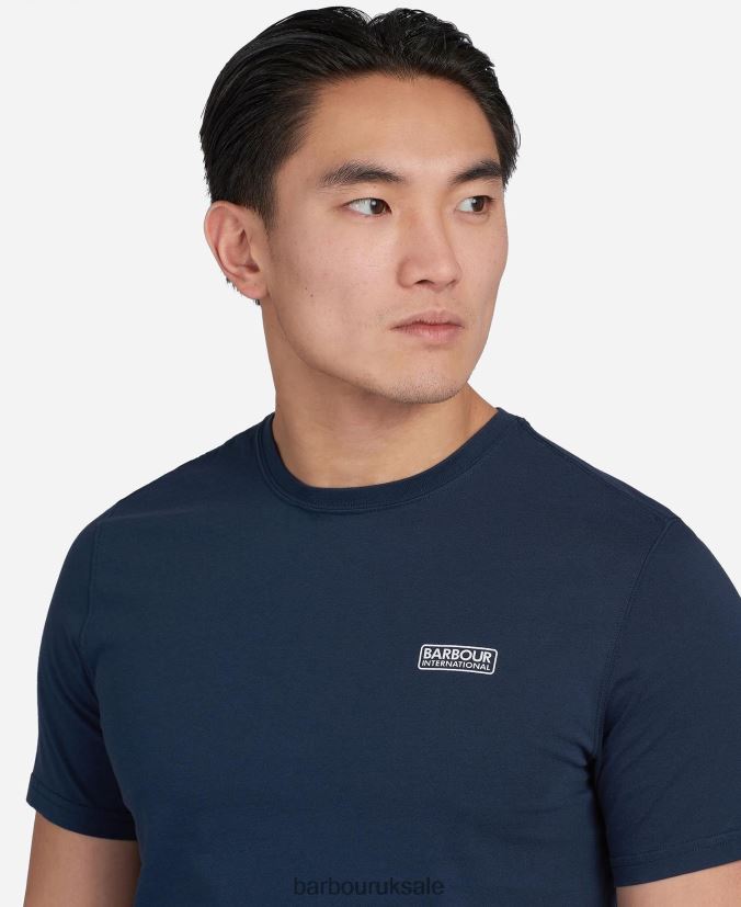 Essential Small Logo T-Shirt Barbour Men R08LB6874 Clothing Navy