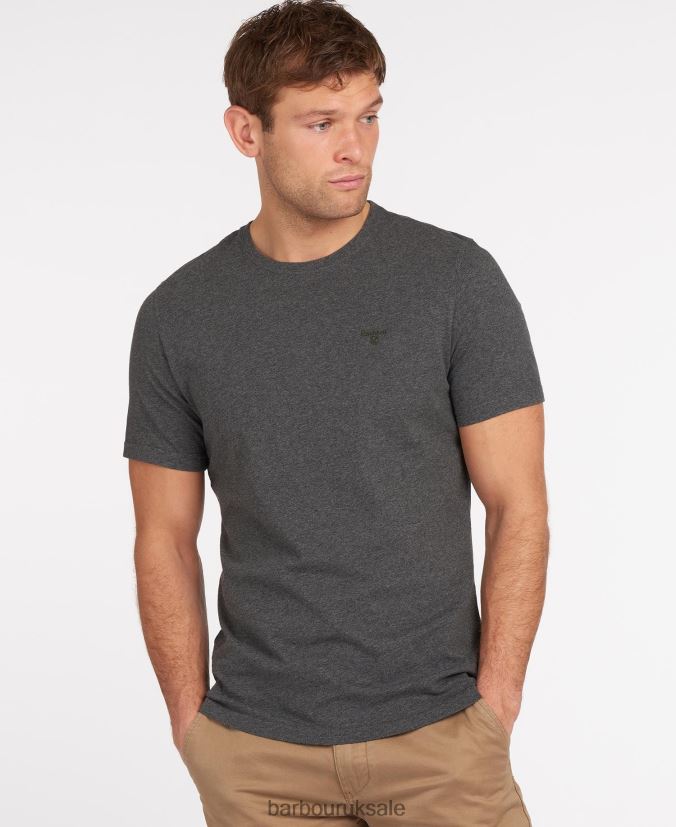 Essential T-Shirt Sports Barbour Men R08LB6747 Clothing Seaweed - Click Image to Close