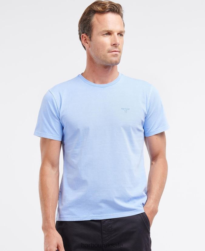 Garment Dyed T-Shirt Barbour Men R08LB6784 Clothing Sky - Click Image to Close