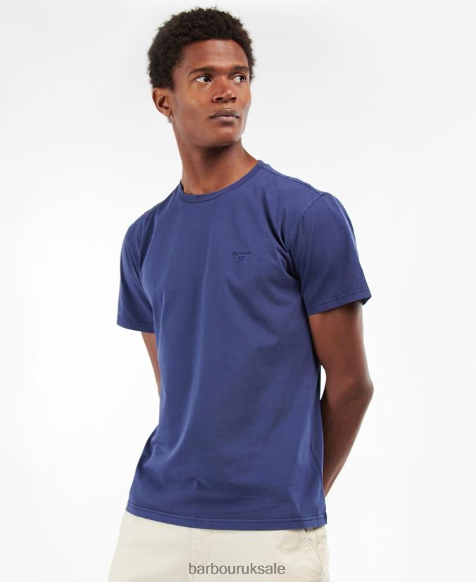 Garment Dyed T-Shirt Barbour Men R08LB6884 Clothing Sky - Click Image to Close