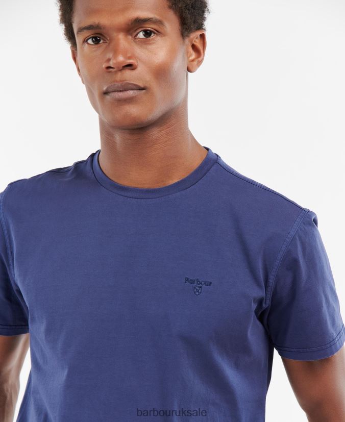 Garment Dyed T-Shirt Barbour Men R08LB6884 Clothing Sky