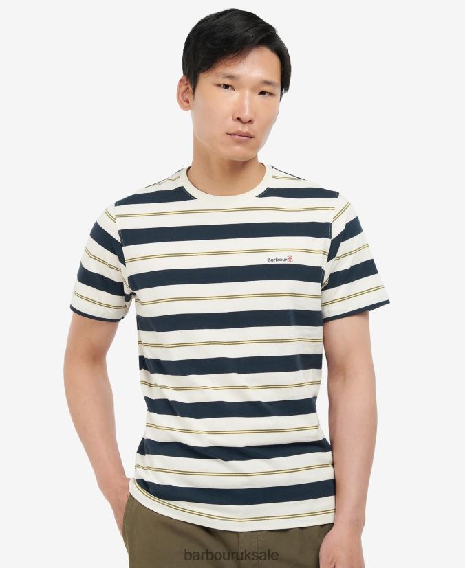 Kendray Stripe T-Shirt Barbour Men R08LB6860 Clothing Whisper White