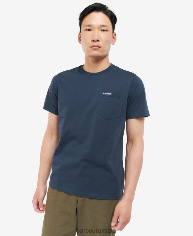 Langdon Pocket T-Shirt Barbour Men R08LB6918 Clothing Classic Navy