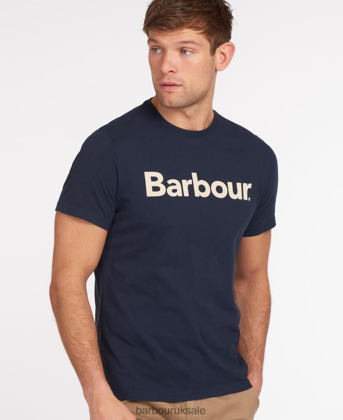 Logo T-Shirt Barbour Men R08LB6768 Clothing New Navy