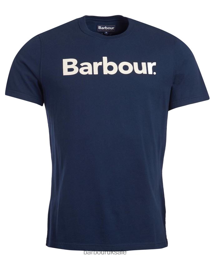 Logo T-Shirt Barbour Men R08LB6768 Clothing New Navy