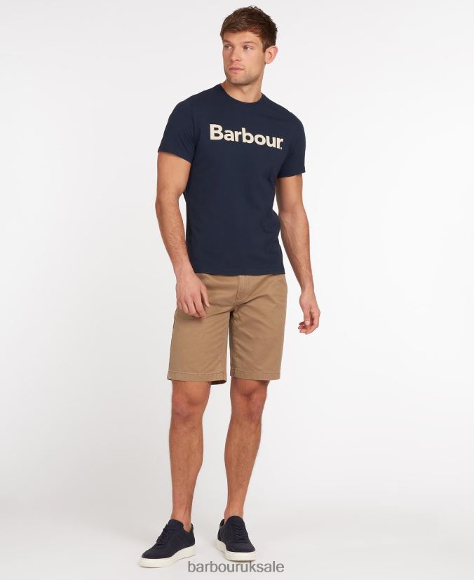 Logo T-Shirt Barbour Men R08LB6768 Clothing New Navy