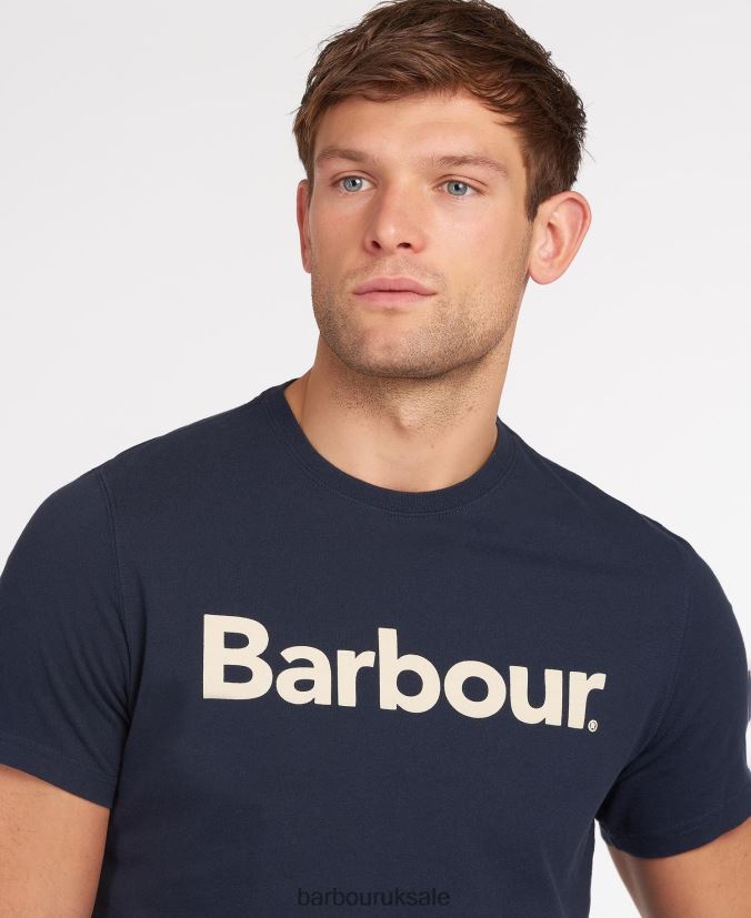 Logo T-Shirt Barbour Men R08LB6768 Clothing New Navy