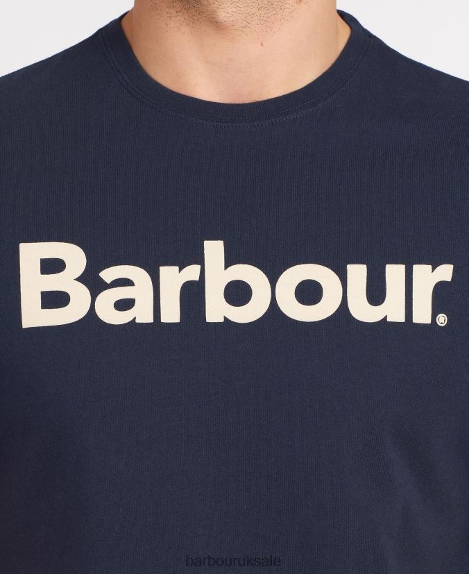 Logo T-Shirt Barbour Men R08LB6768 Clothing New Navy