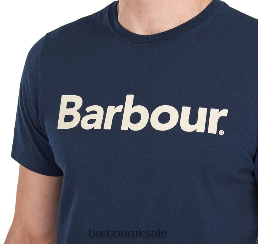 Logo T-Shirt Barbour Men R08LB6768 Clothing New Navy