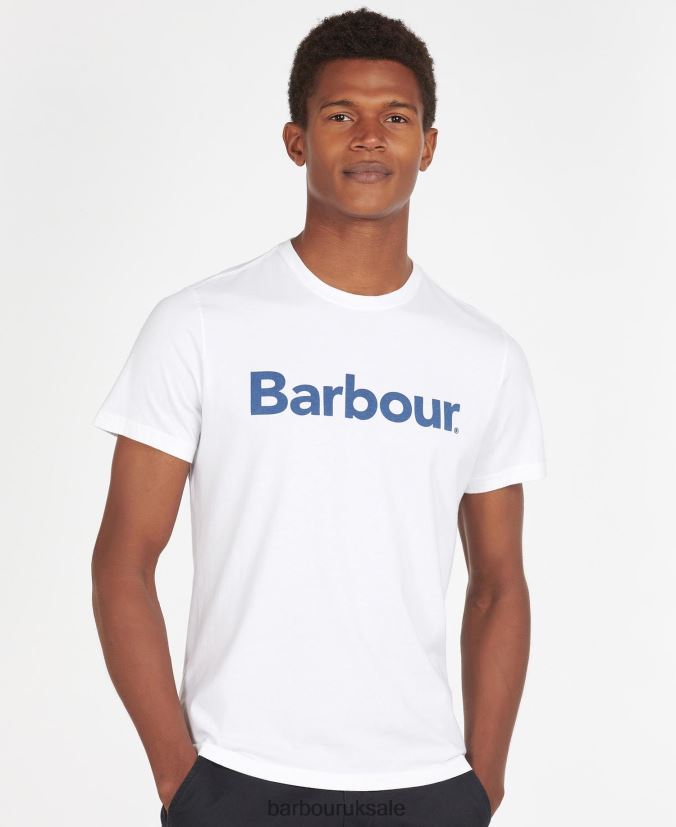 Logo T-Shirt Barbour Men R08LB6790 Clothing New Navy - Click Image to Close