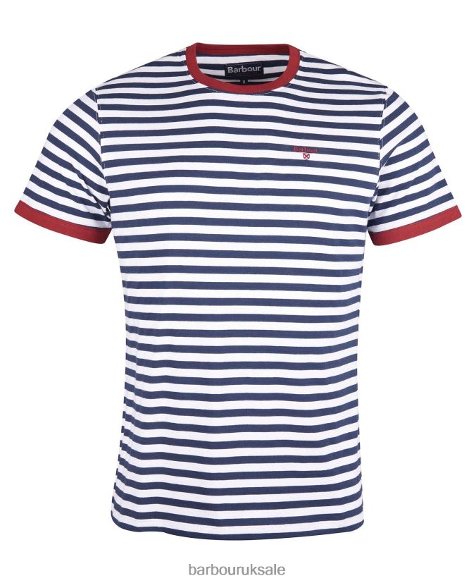 Quay Stripe T-Shirt Barbour Men R08LB6785 Clothing Navy