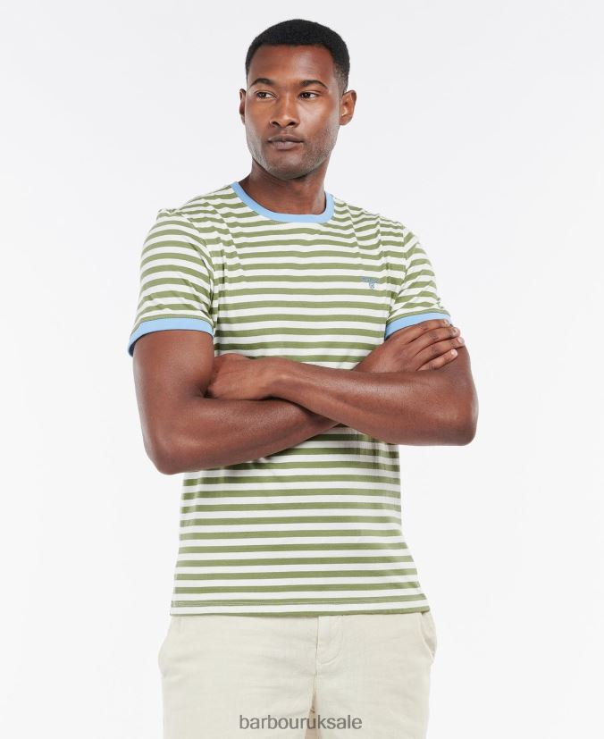 Quay Stripe T-Shirt Barbour Men R08LB6823 Clothing Navy - Click Image to Close