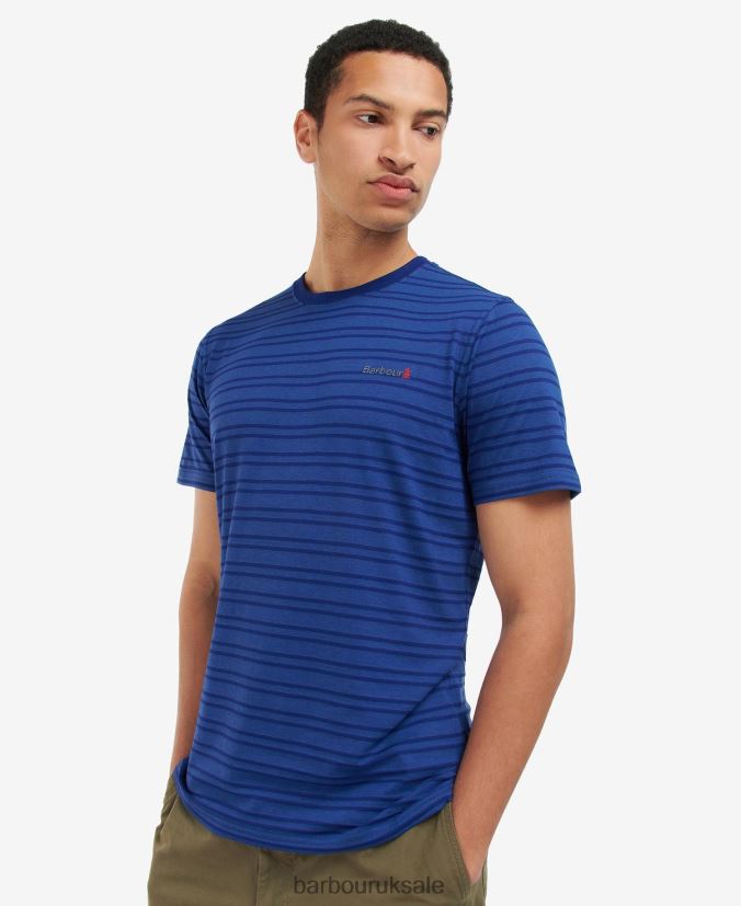 Stainton Striped T-Shirt Barbour Men R08LB6853 Clothing Inky Blue - Click Image to Close