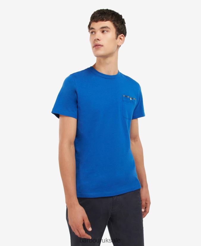 Tayside T-Shirt Barbour Men R08LB6947 Clothing Monaco Blue - Click Image to Close