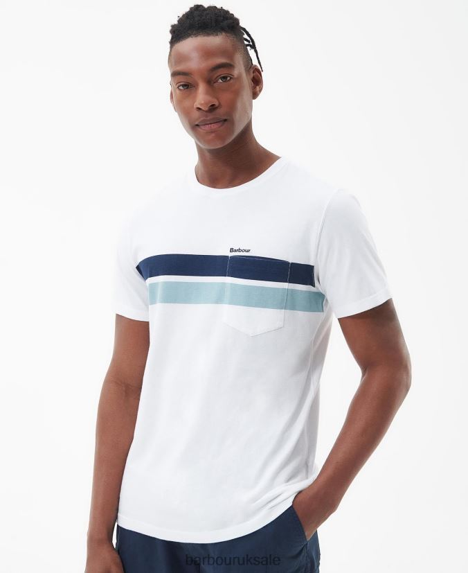 Tindale T-Shirt Barbour Men R08LB6776 Clothing Classic White - Click Image to Close