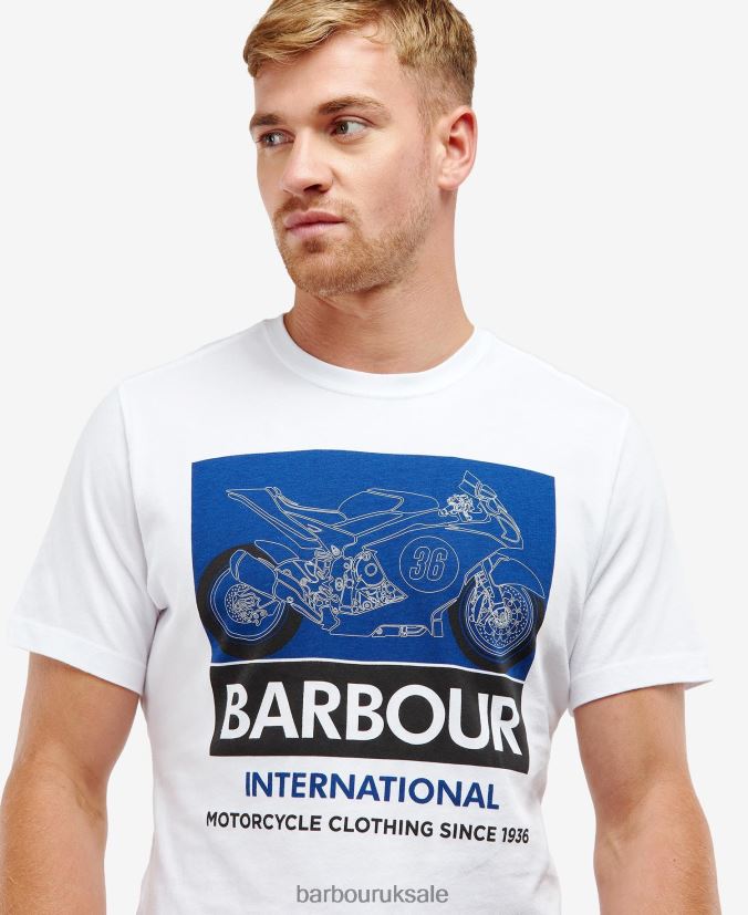 Whitburn T-Shirt Barbour Men R08LB6976 Clothing Whisper White