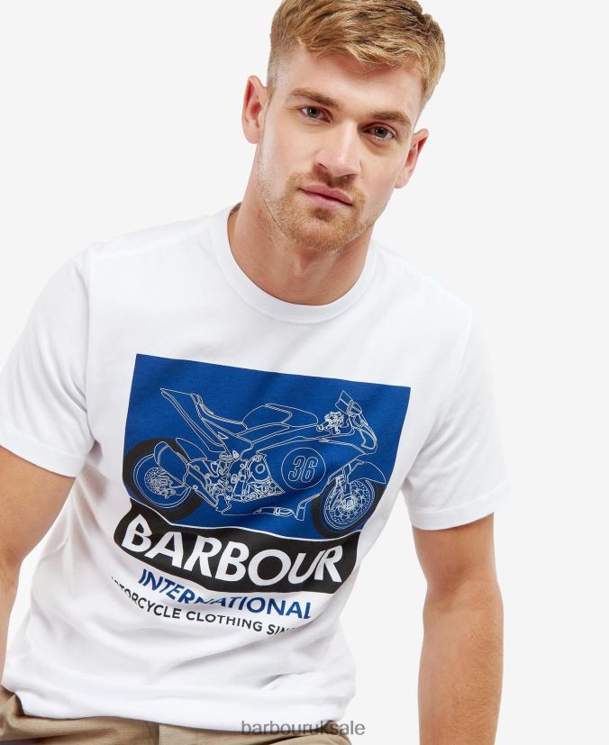 Whitburn T-Shirt Barbour Men R08LB6976 Clothing Whisper White