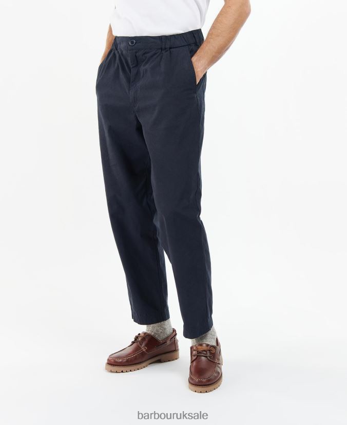 Highgate Twill Trousers Barbour Men R08LB61162 Clothing Navy - Click Image to Close