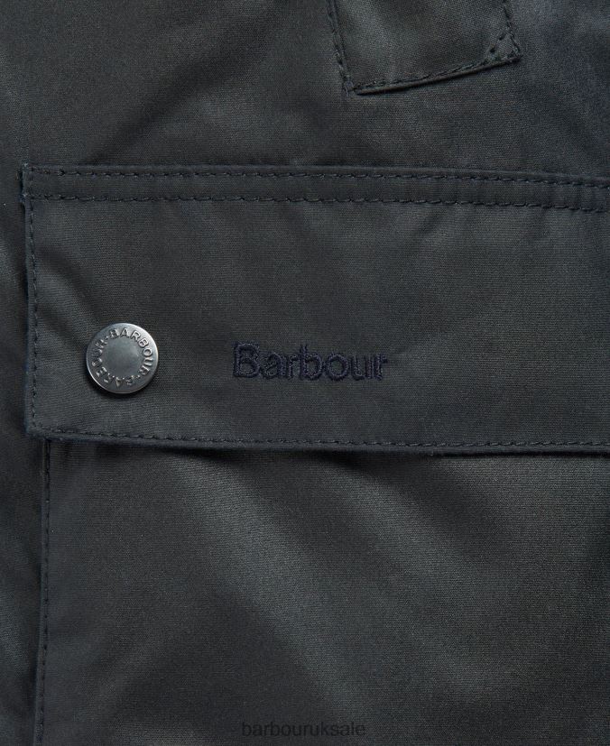 Ambleton Waxed Jacket Barbour Men R08LB651 Clothing Classic Navy