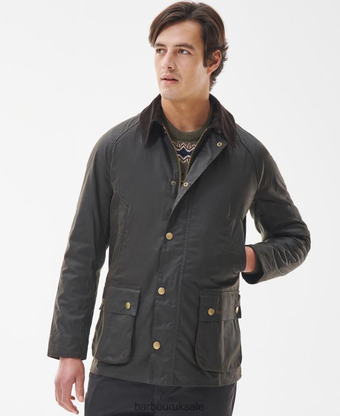 Ashby Wax Jacket Barbour Men R08LB64 Clothing Black