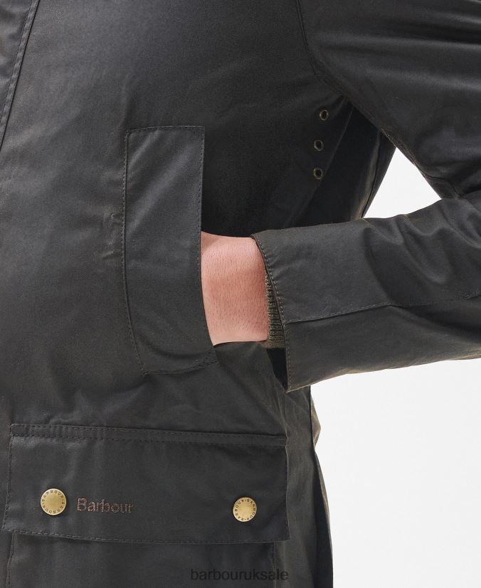 Ashby Wax Jacket Barbour Men R08LB64 Clothing Black