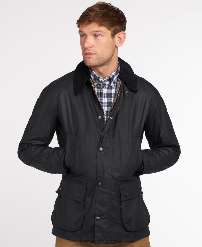 Ashby Wax Jacket Barbour Men R08LB65 Clothing Black