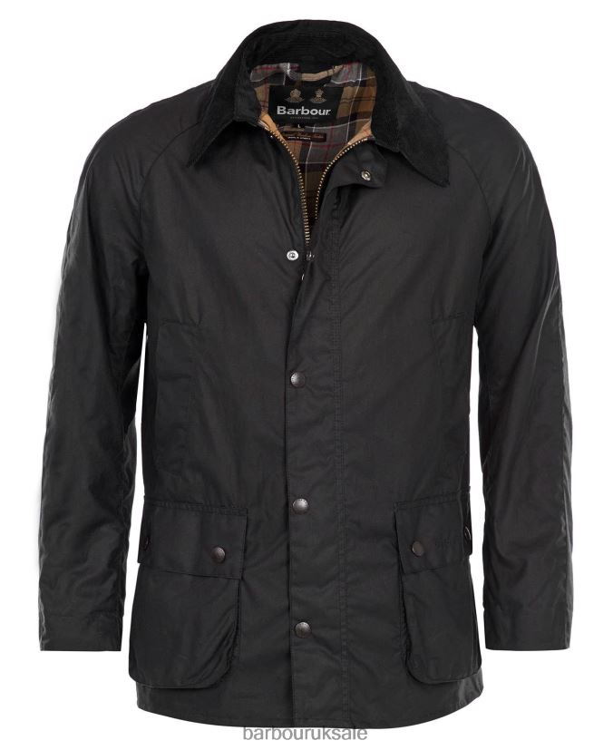 Ashby Wax Jacket Barbour Men R08LB65 Clothing Black